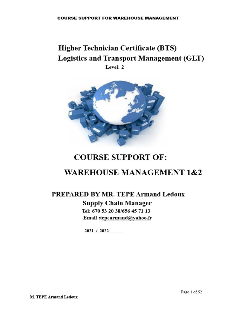 Warehouse Management Course Overview | PDF | Warehouse | Logistics