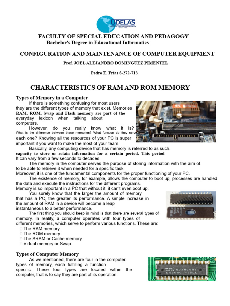 RAM and ROM Memories | PDF | Random Access Memory | Cpu Cache