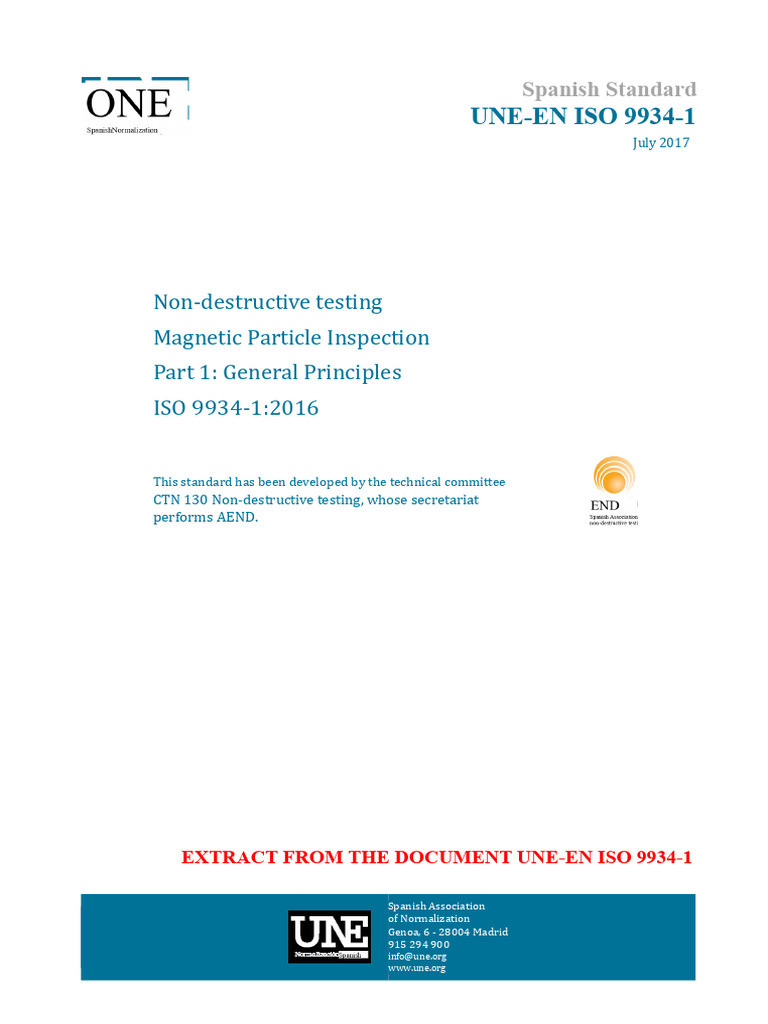 Magnetic Particle Testing Standards Guide | PDF | Nondestructive ...