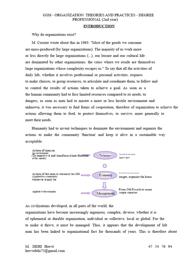 Lesson 1. General Overview of The Notion of Organization | PDF | Market ...