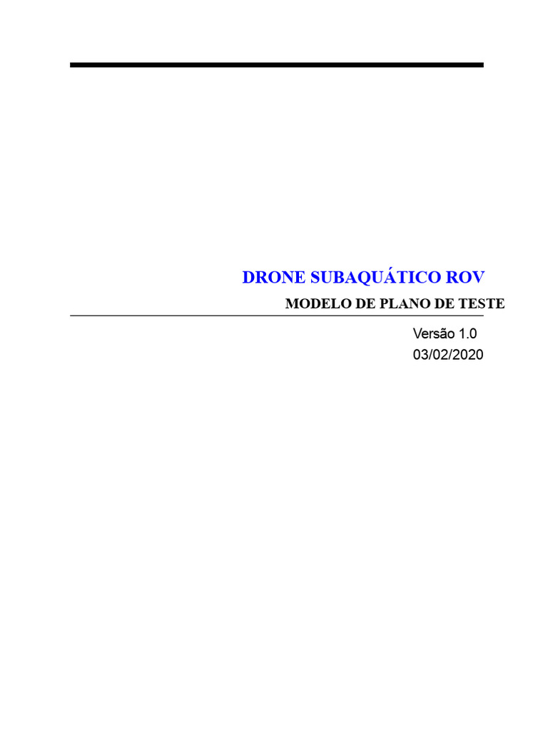 Modelo de Plano de Teste para ROV | PDF | Testes de software | Arduino