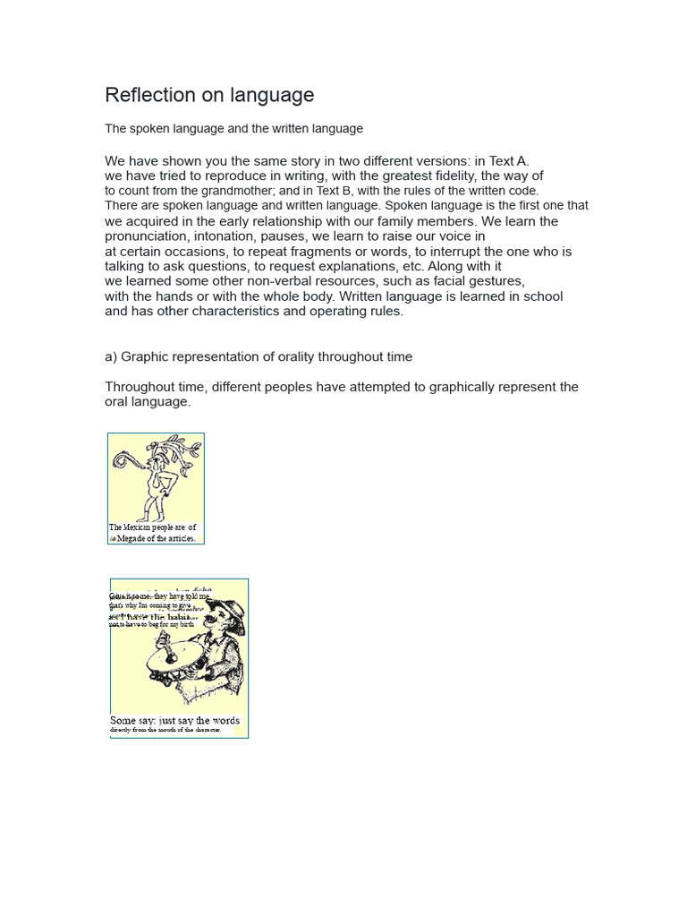 Spoken vs. Written Language Reflection | PDF | Nonverbal Communication ...