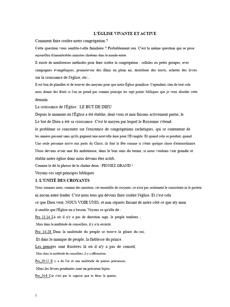 L'église Vivante Et Active | PDF | Église chrétienne | Baptisme