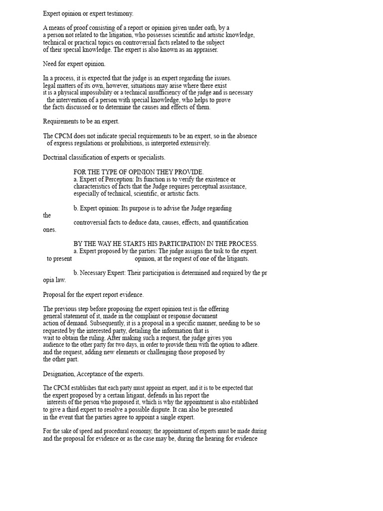 Understanding Expert Testimony in Litigation | PDF | Expert Witness ...