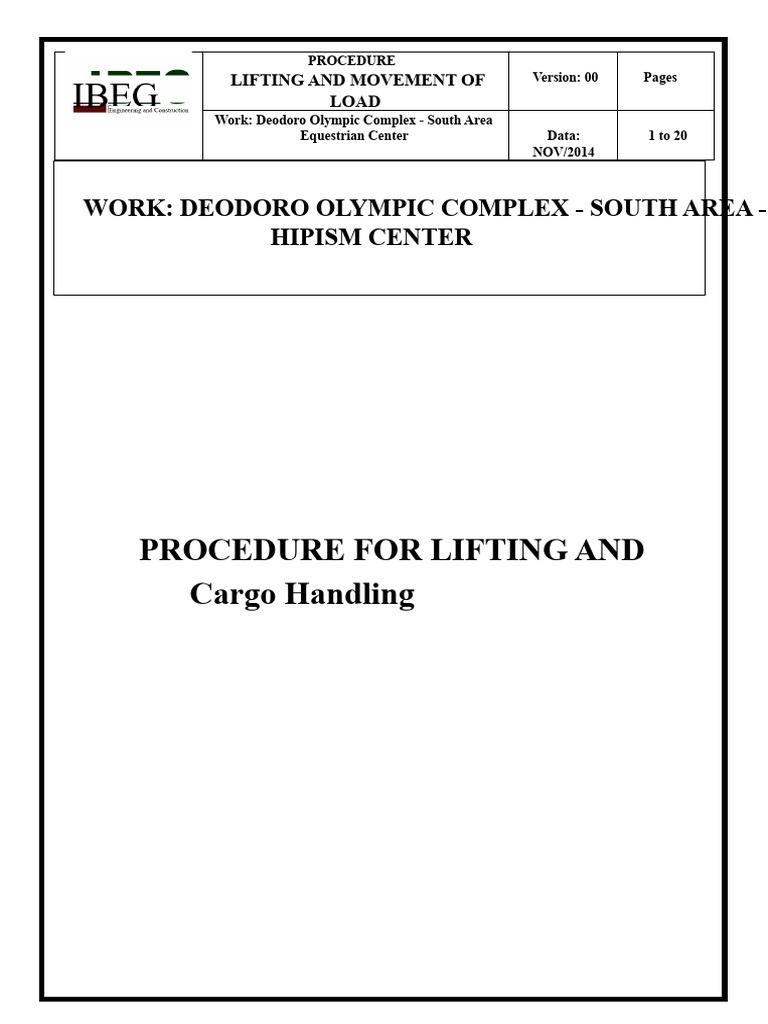Load Lifting Procedure for Equestrian Center | PDF | Crane (Machine ...