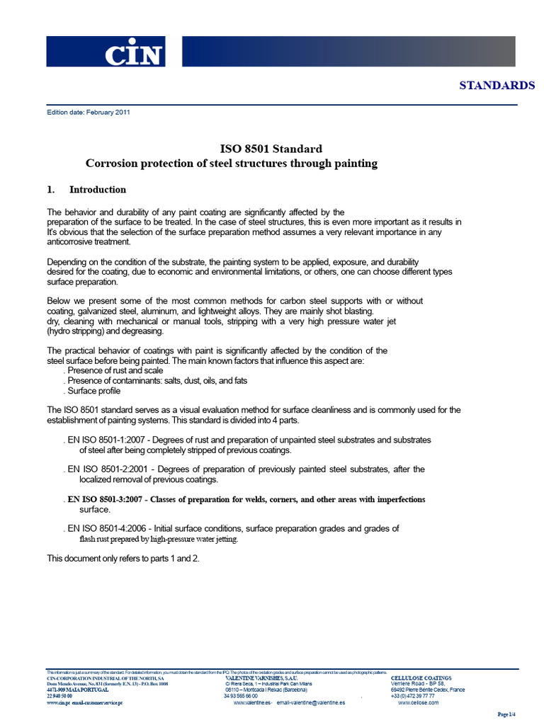 ISO 8501 Surface Preparation Overview | PDF | Rust | Paint