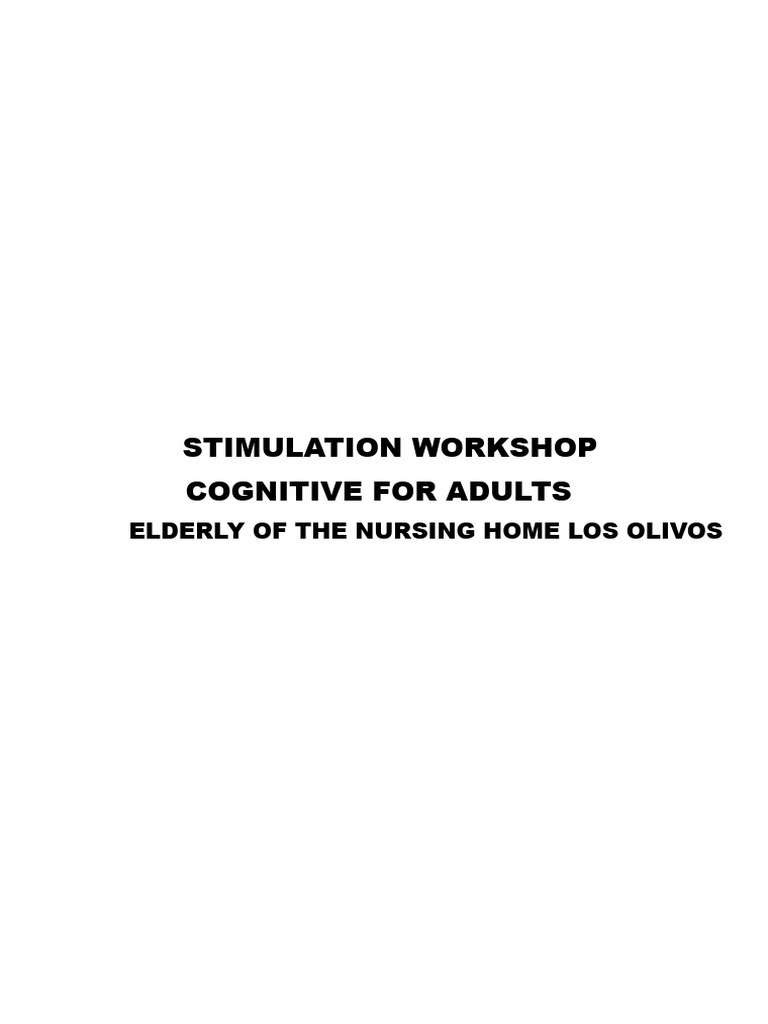 Cognitive Stimulation Workshop For The Elderly | PDF | Dementia ...