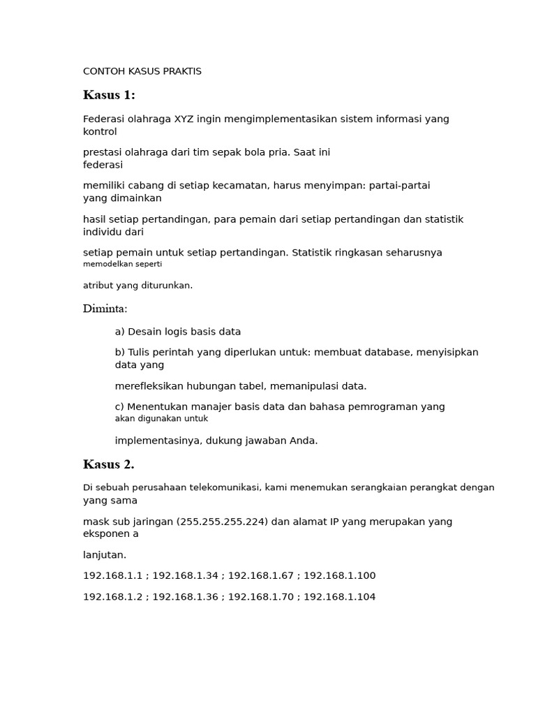 Contoh Kasus Praktis | PDF