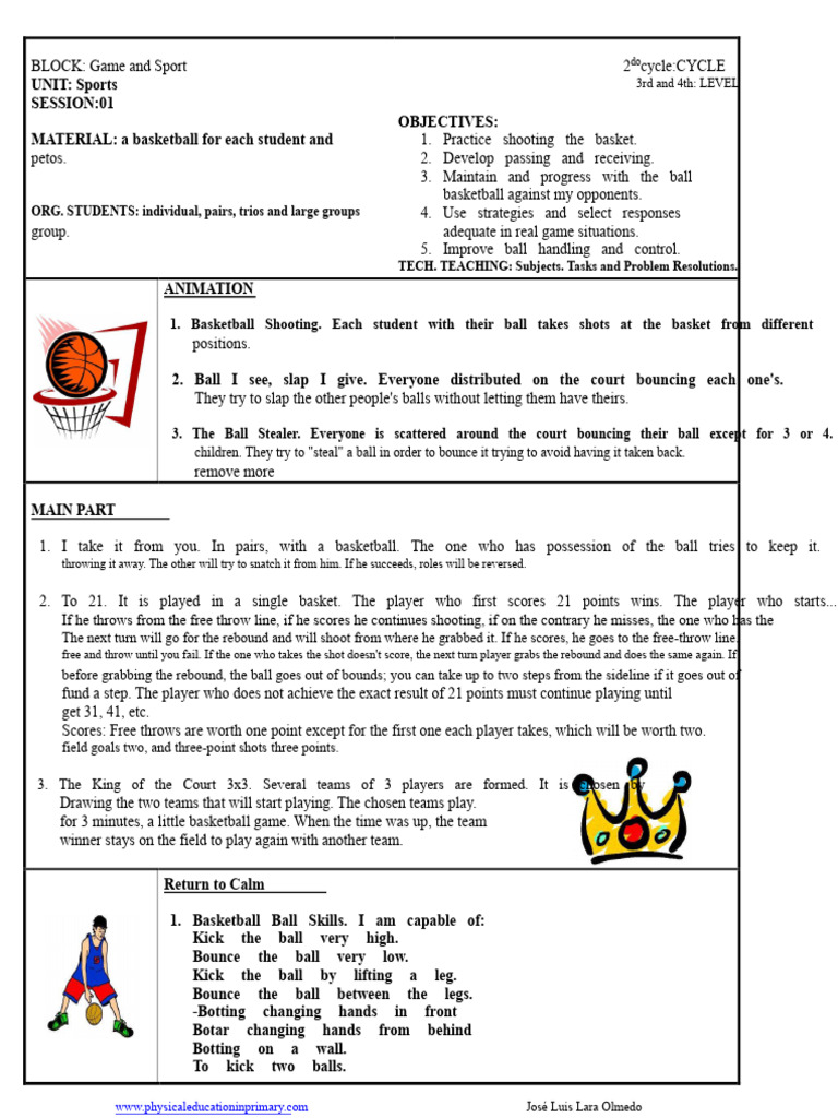 Udt 6 Sports 01 Basketball PDF | PDF | Athletic Sports | Ball Games