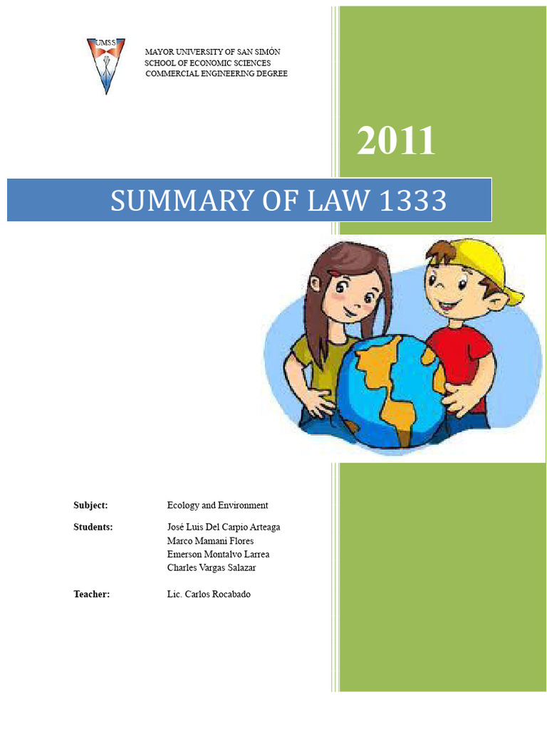Summary of Law 1333 | PDF | Sustainability | Environmental Protection