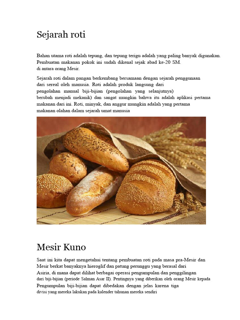 Sejarah Roti | PDF