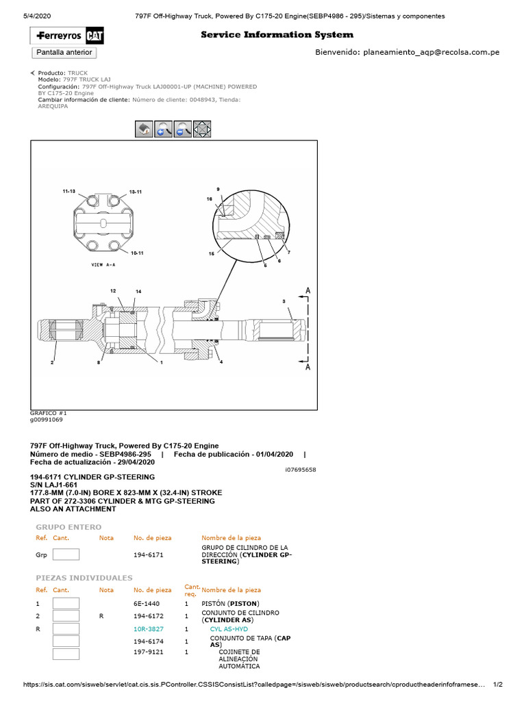 797F Off-Highway Truck: Componentes y Sistemas | PDF