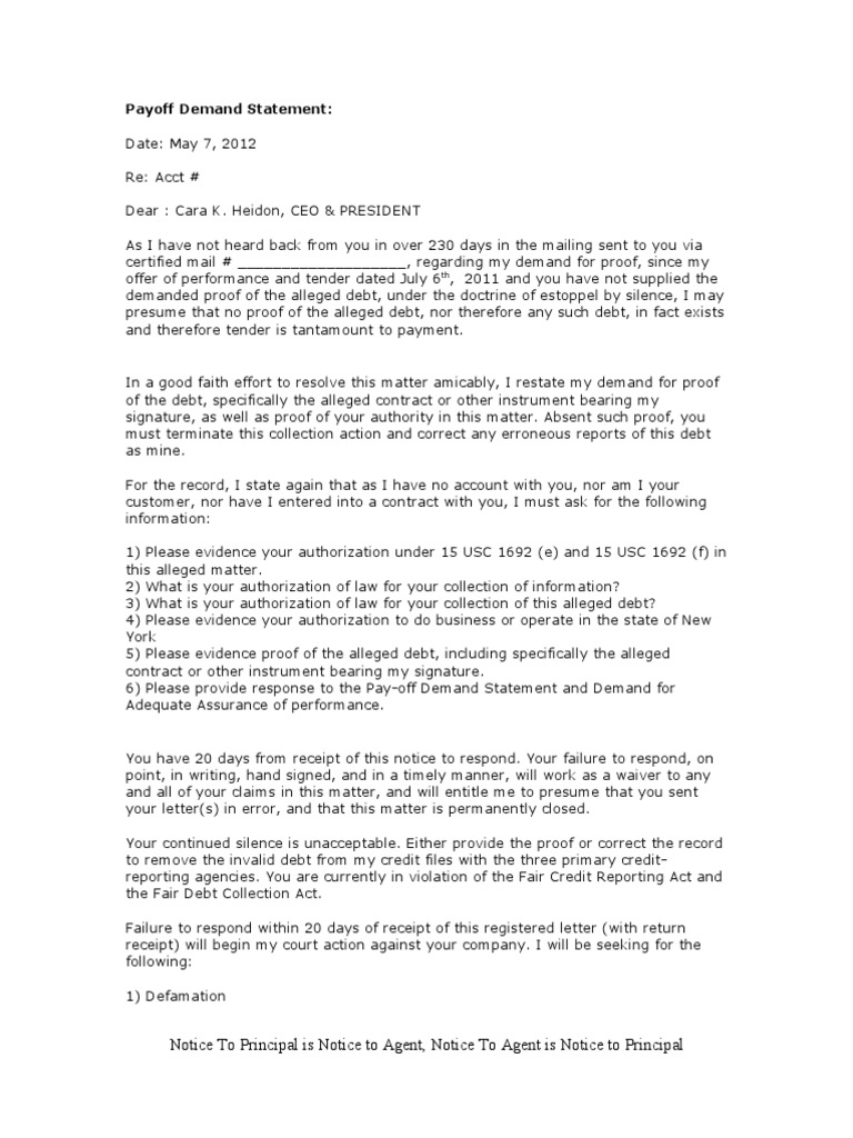 Estoppel Letter John Doe Estoppel Collection Agency