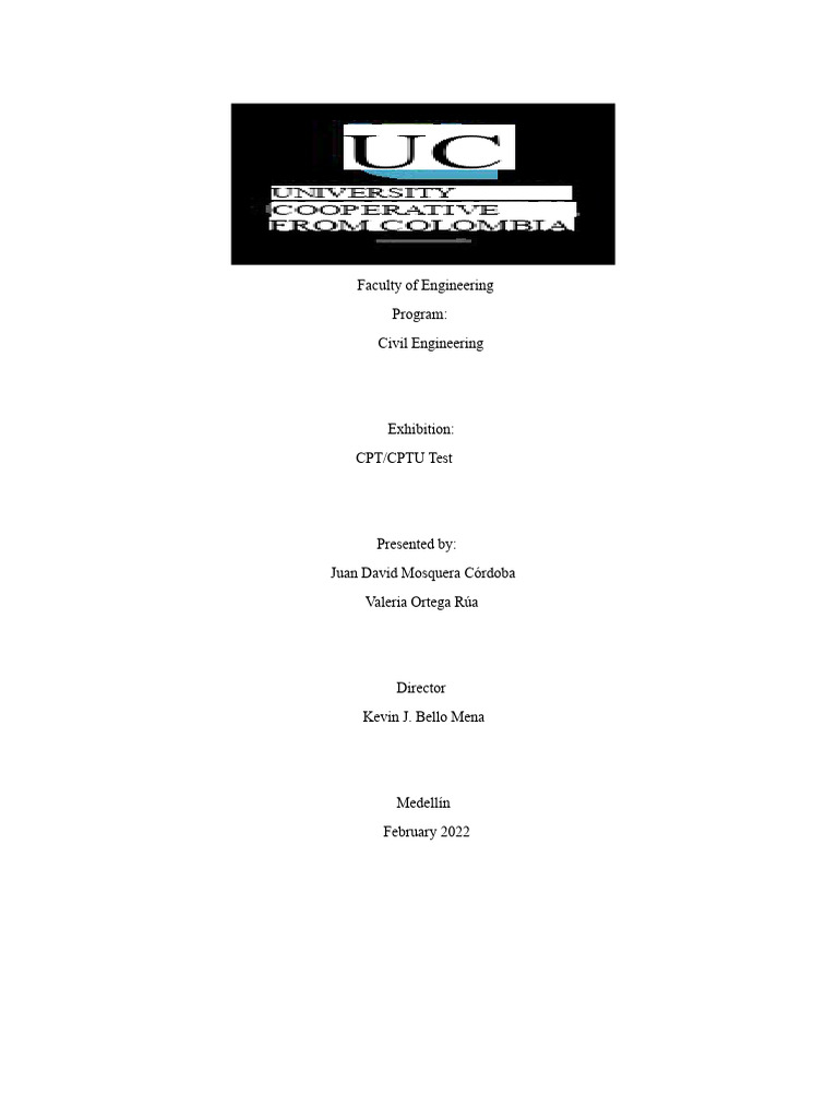 CPT Essay Report | PDF | Soil Mechanics | Geotechnical Engineering