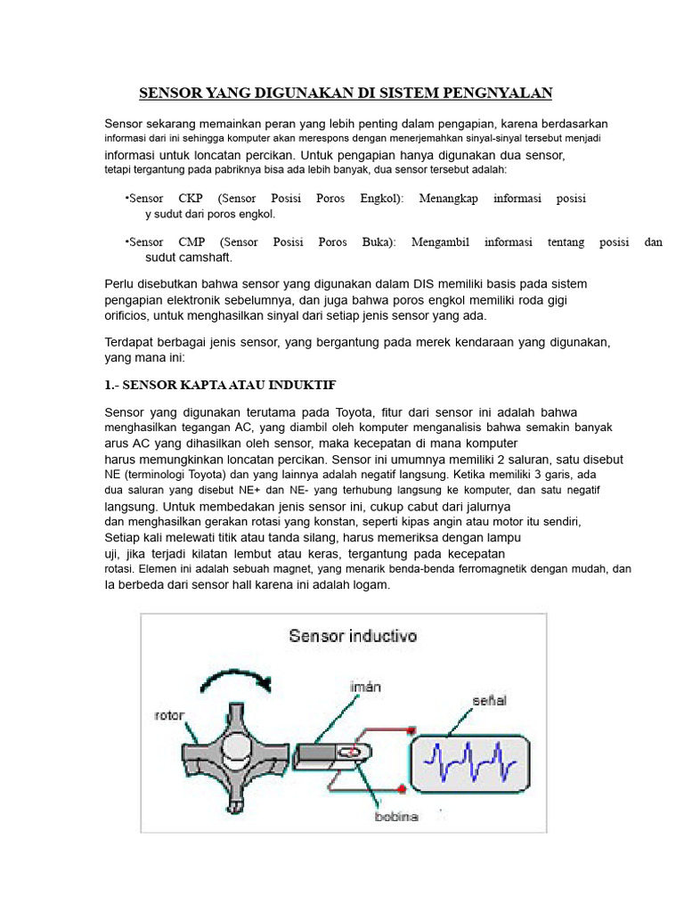 Sensor Yang Digunakan Dalam Sistem Pengapian | PDF