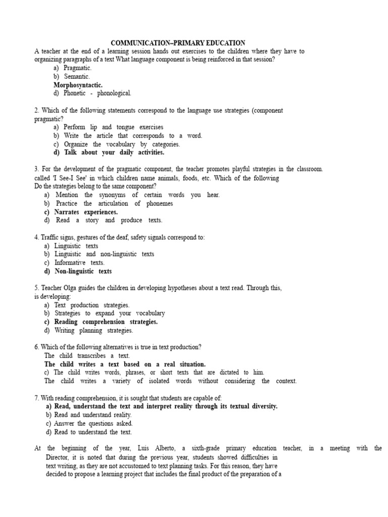 BP Communication With Responses PDF | PDF | Reading Comprehension ...