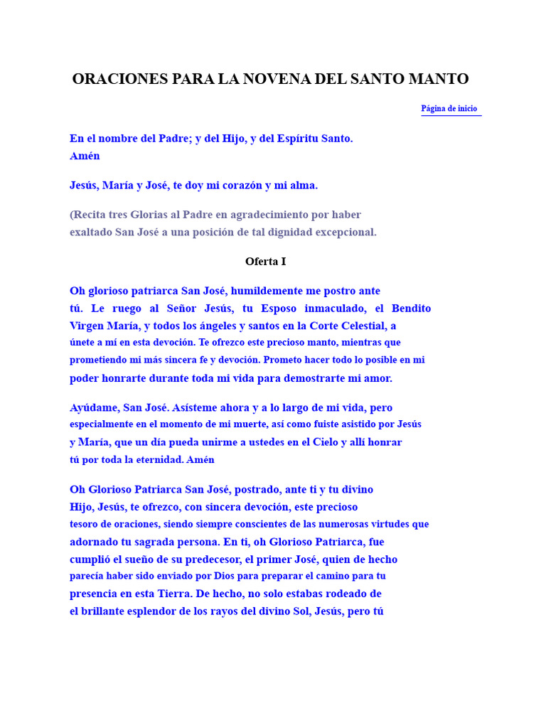 Oraciones para la Novena a San José | PDF | María, madre de Jesús | Oración