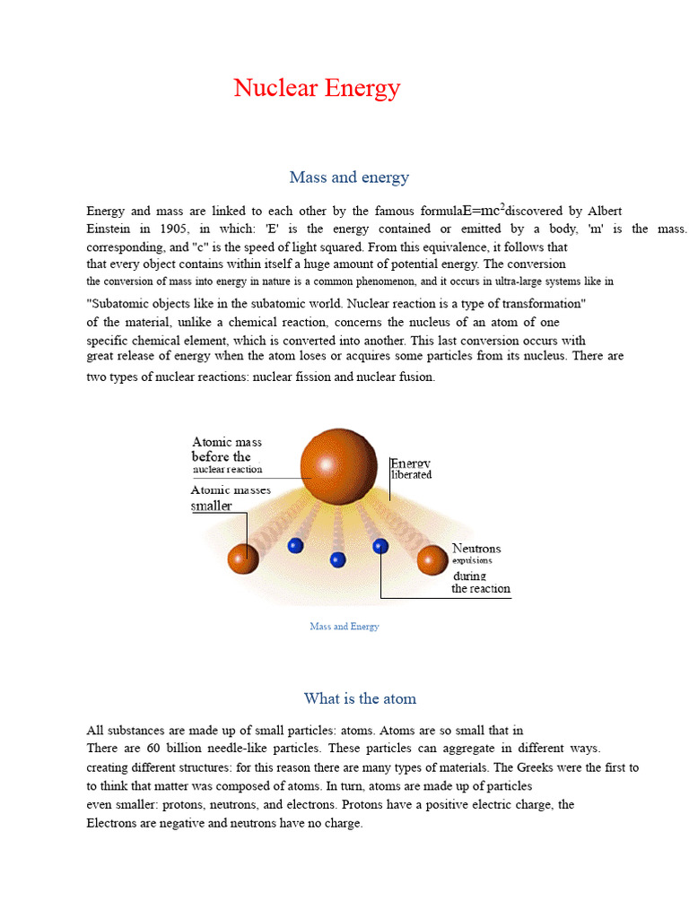 Nuclear Energy | PDF | Nuclear Physics | Atoms