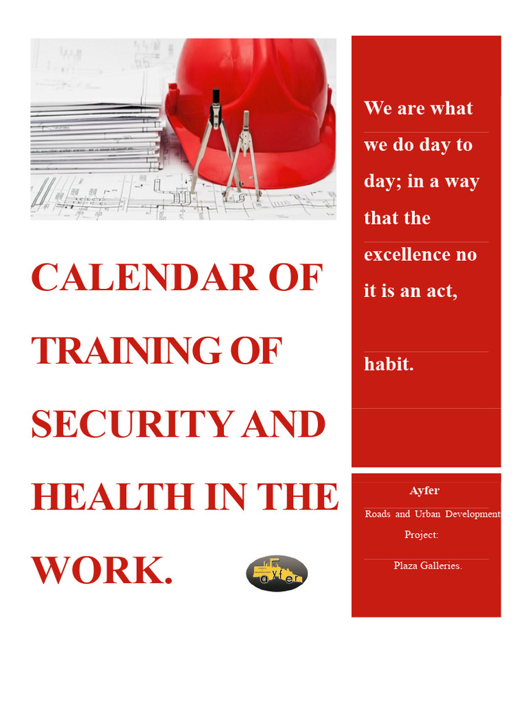 Weekly Occupational Health and Safety Training Calendar | PDF ...