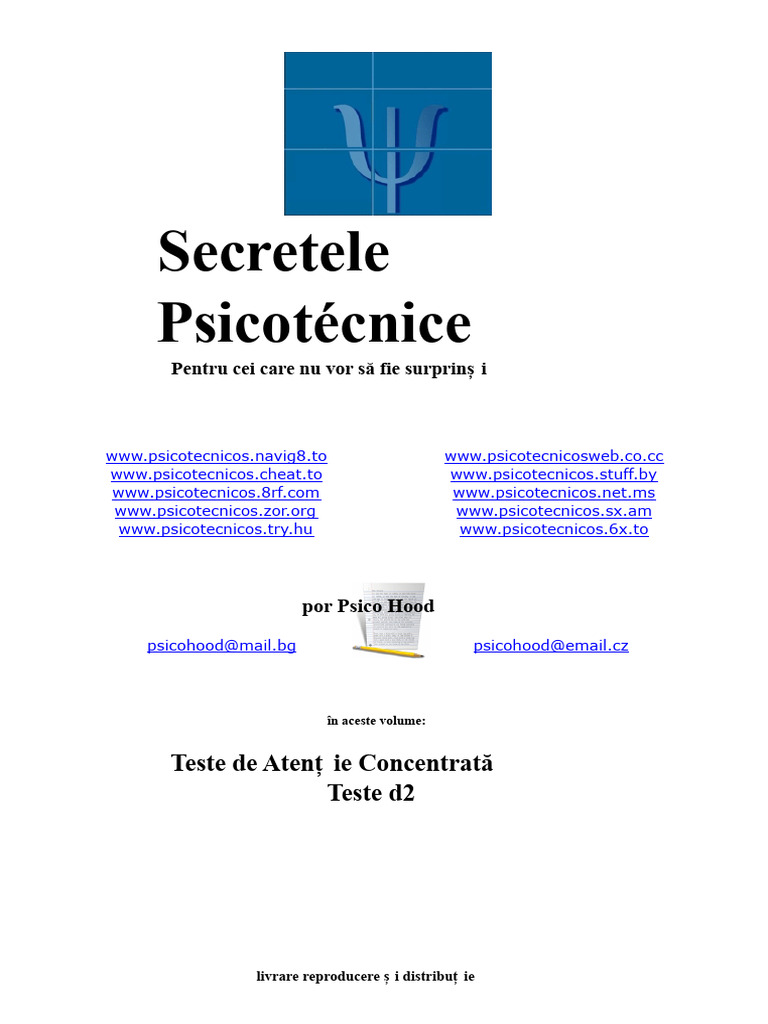 Test - d2 (1) Atenție Concentrată | PDF