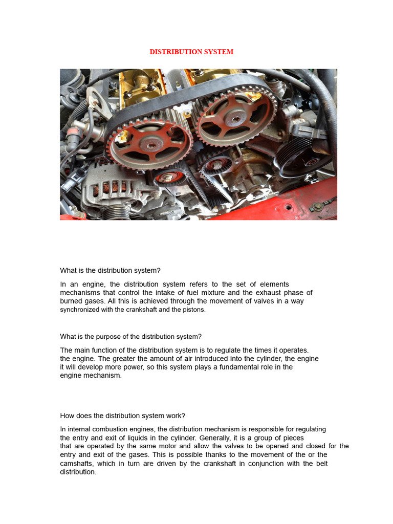 Distribution System | PDF | Internal Combustion Engine | Engines