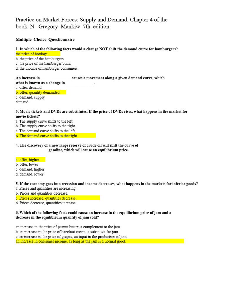 Practice 03 | PDF | Supply And Demand | Economic Equilibrium