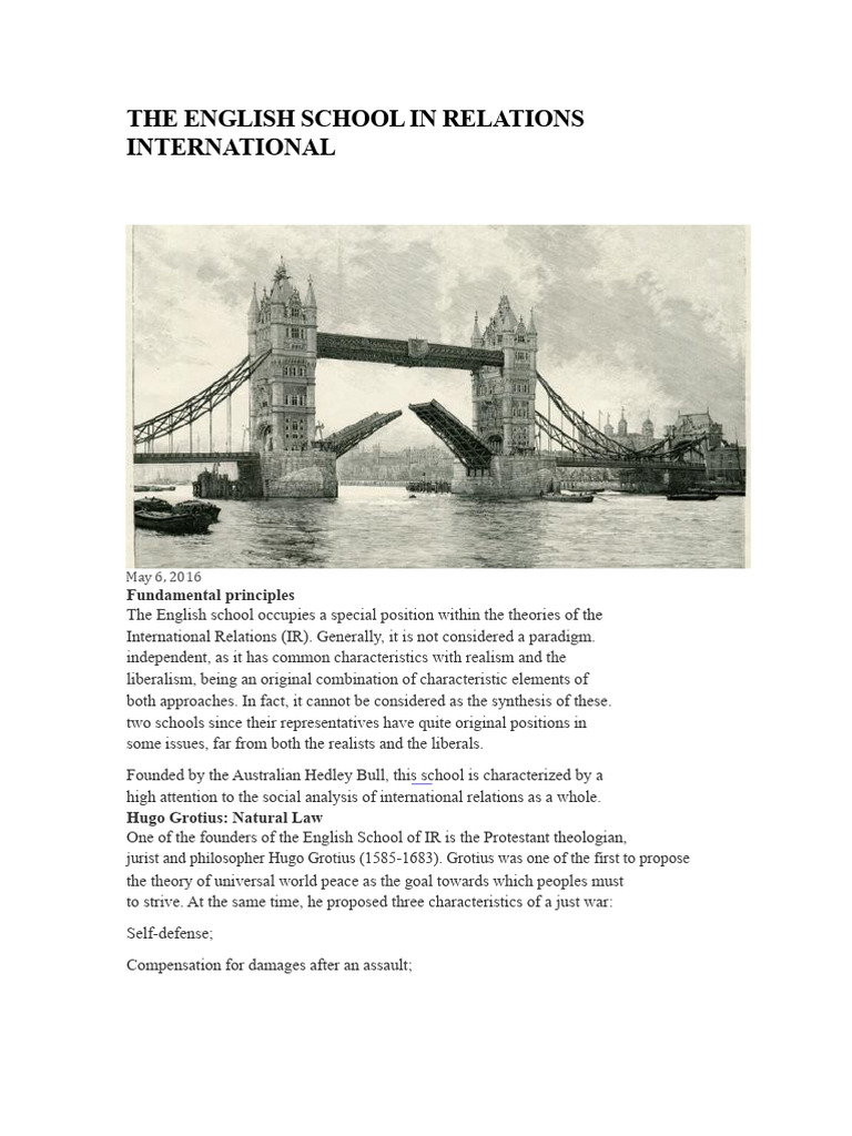 English School of International Relations | PDF | International ...