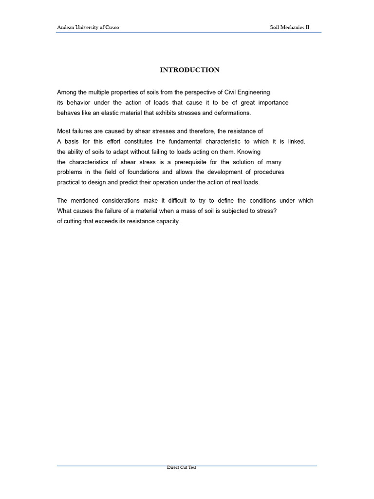 Direct Cut Test Uac | PDF | Soil Mechanics | Stress (Mechanics)