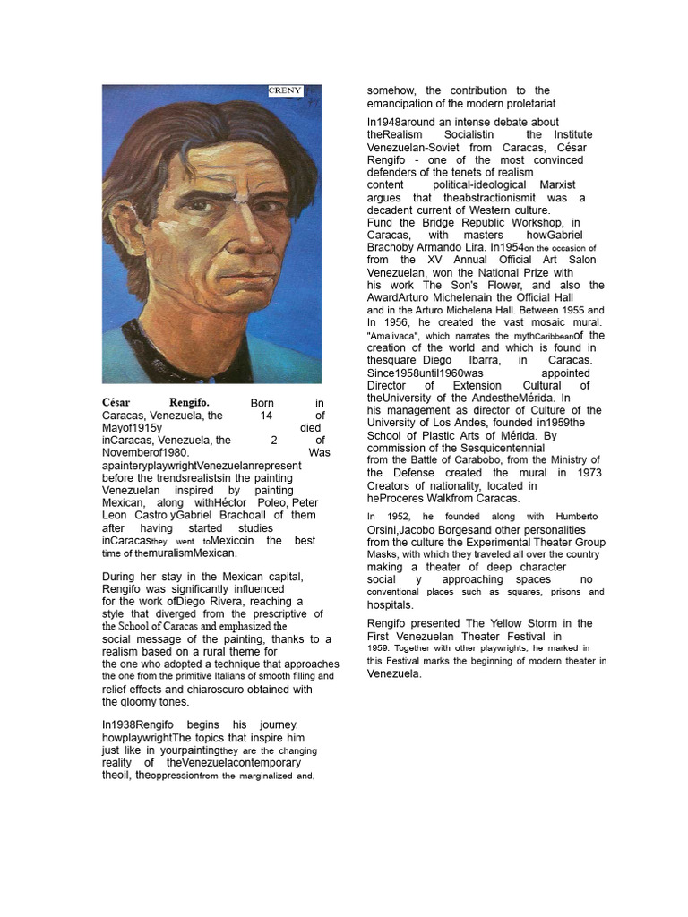 César Rengifo | PDF | Venezuela | The Arts