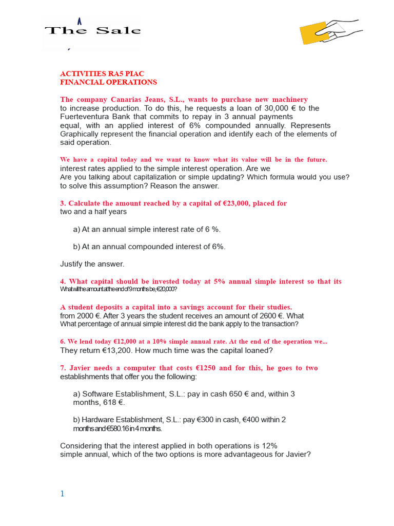 Activities Ra5 Piac | PDF | Interest | Cheque