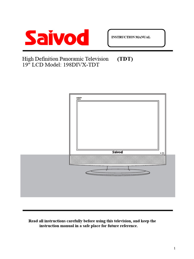 Saivod TV Manual Instructions | PDF | Compact Disc | Menu (Computing)