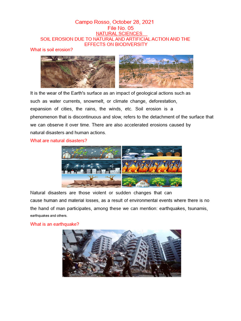 Soil Erosion by Natural and Artificial Action and Its Effects On ...