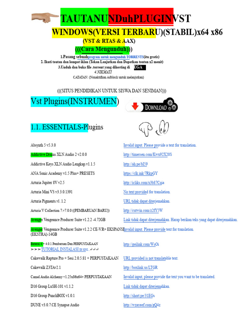 Link Download VST Plugin | PDF