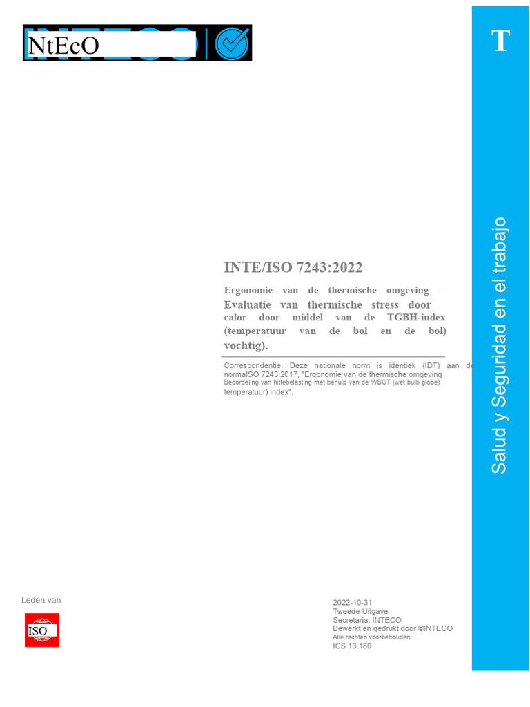 Inte Iso 7243 2022 | PDF