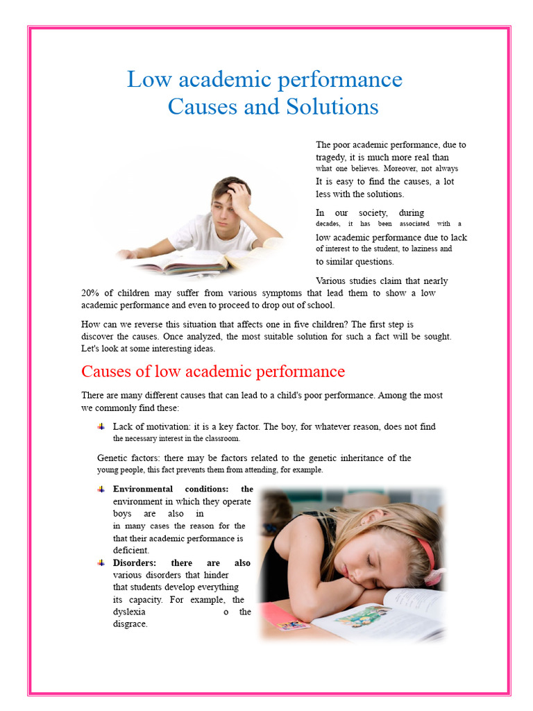 Low Academic Performance | PDF | Motivation | Motivational