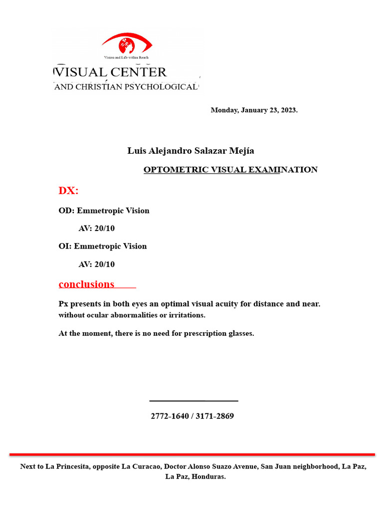 Optometric Prescription 455 | PDF