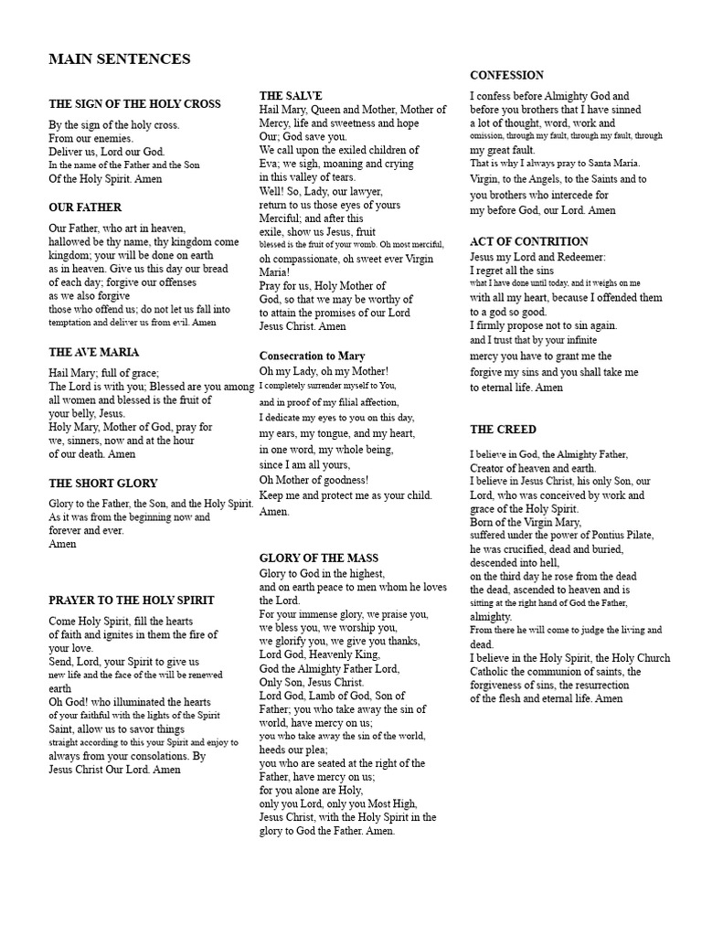 Catholic Prayers and Teachings Guide | PDF | God The Father | Glory ...