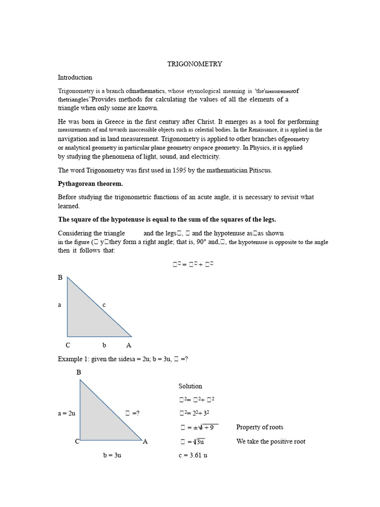 Introduction To Trigonometry | PDF | Trigonometry | Trigonometric Functions