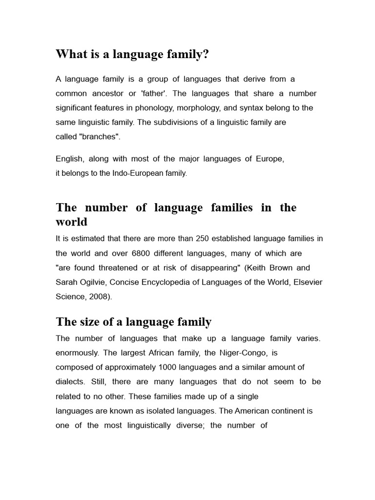 What Is A Language Family? | PDF | Maya Peoples | Linguistics