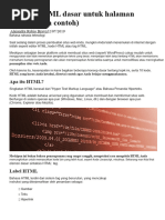 25+ Contoh Koding HTML untuk Pemula | PDF