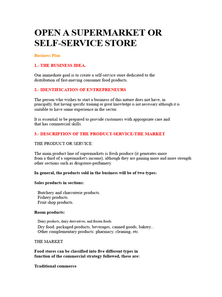 Supermarket Business Plan Overview | PDF | Supermarket | Convenience Store