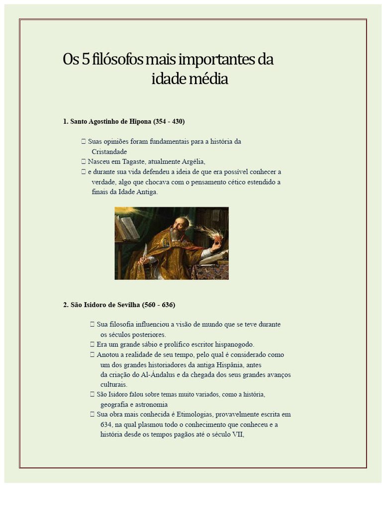 5 Filósofos Influentes da Idade Média | PDF | Deus | Fé