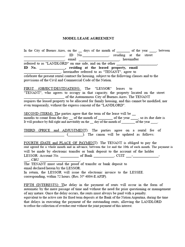 Model Contract 2024 | PDF | Lease | Leasehold Estate