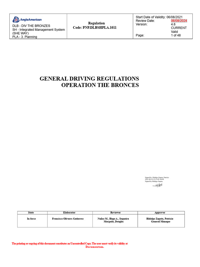 General Conduct Regulation LB (August 2021) | PDF | Driver's License ...