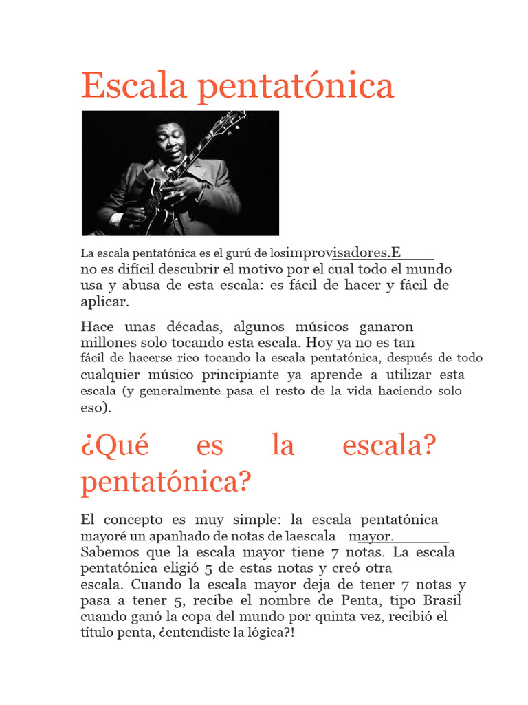 Guía de la Escala Pentatónica | PDF | Escala (música) | Teoría musical