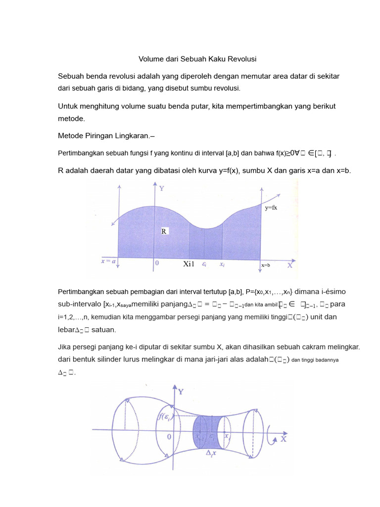 Volume Benda Revolusi dan Metode Integrasi | PDF
