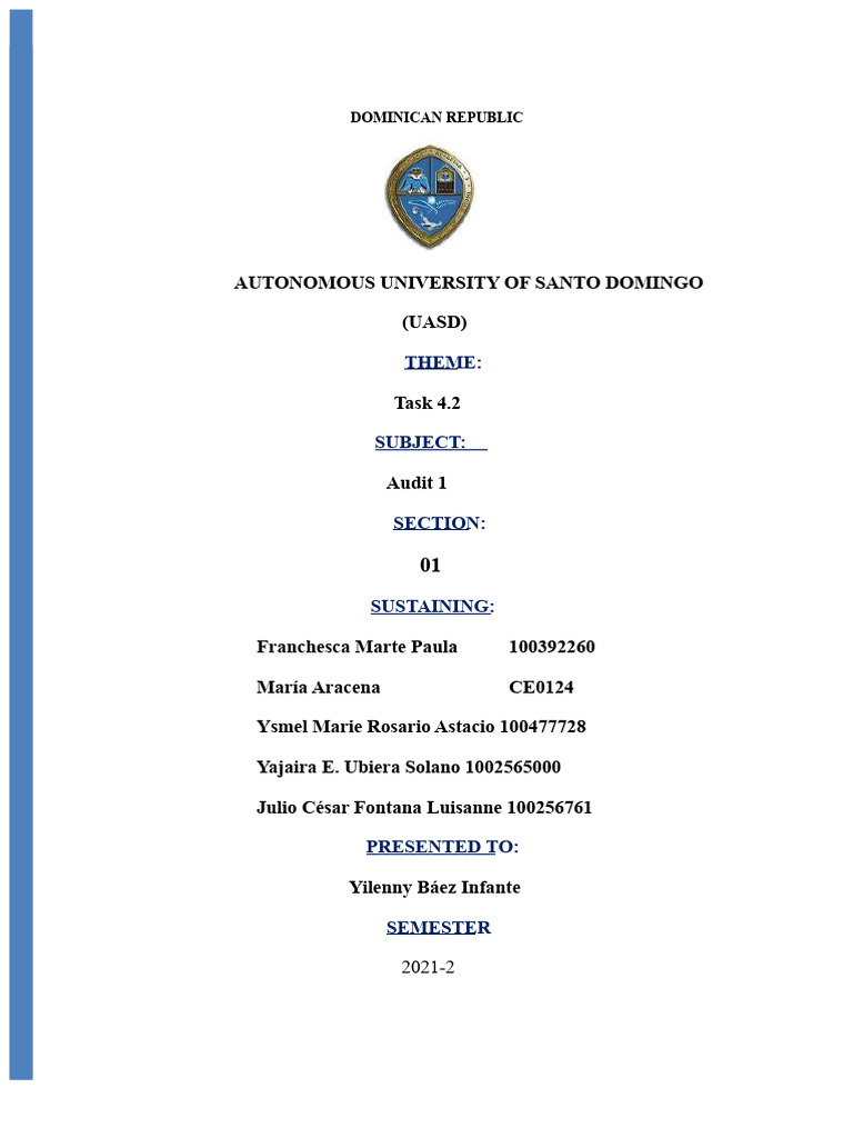Group Task 4.2 Group 2 | PDF | Audit | Internal Control