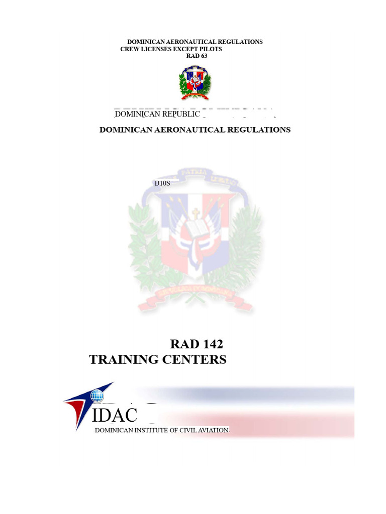 Dominican Aeronautical Regulations: RAD 142 | PDF | Flight Instructor ...