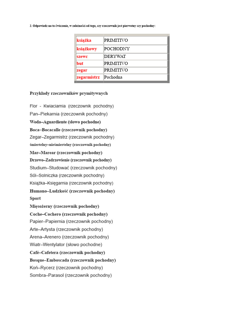 Rodzaje Rzeczowników | PDF