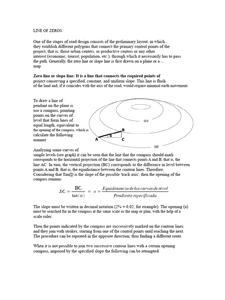 Understanding Road Design: Zero Line Basics | PDF | Force | Slope